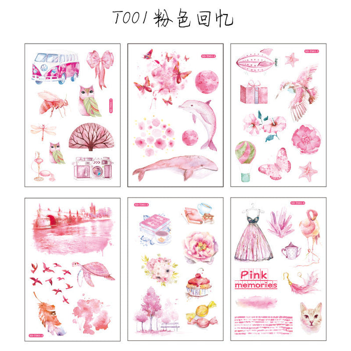Wholesale creative handmade photo album stickers 6 Pack JDC-ST-GSWL004 Sticker JoyasDeChina T01 pink memories. Wholesale Jewelry JoyasDeChina Joyas De China