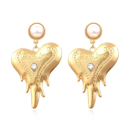 Wholesale creative irregular heart-shaped alloy inlaid Pearl Earrings JDC-ES-MY077 Earrings JoyasDeChina Wholesale Jewelry JoyasDeChina Joyas De China