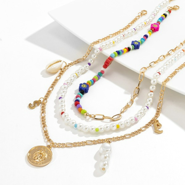 Wholesale creative mix and match multiple imitation pearl rice bead necklaces JDC-NE-KJ100 NECKLACE JoyasDeChina Wholesale Jewelry JoyasDeChina Joyas De China