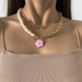 Wholesale creative temperament asymmetric imitation pearl flower necklace JDC-NE-KJ119 NECKLACE JoyasDeChina Wholesale Jewelry JoyasDeChina Joyas De China