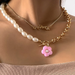 Wholesale creative temperament asymmetric imitation pearl flower necklace JDC-NE-KJ119 NECKLACE JoyasDeChina Gold suit 2383 Wholesale Jewelry JoyasDeChina Joyas De China