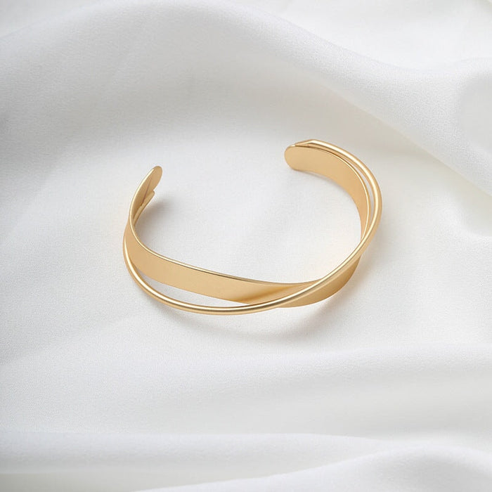 Wholesale cross dummy gold open alloy bracelet JDC-BT-BaoY014 Bracelet 宝钰 Wholesale Jewelry JoyasDeChina Joyas De China