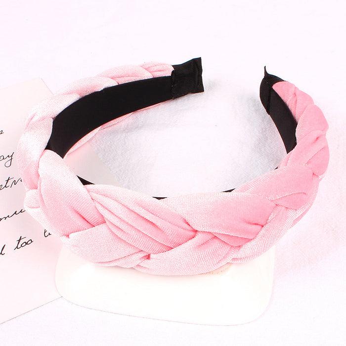 Wholesale cross flannel fabric braided headband JDC-HD-GSQY009 Headband JoyasDeChina 31 fabric Wholesale Jewelry JoyasDeChina Joyas De China