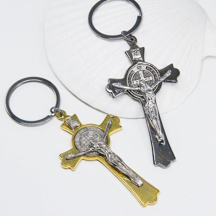 Wholesale Cross Jesus Catholic Alloy Keychain JDC-KC-XJN001 Keychains 小江南 Wholesale Jewelry JoyasDeChina Joyas De China