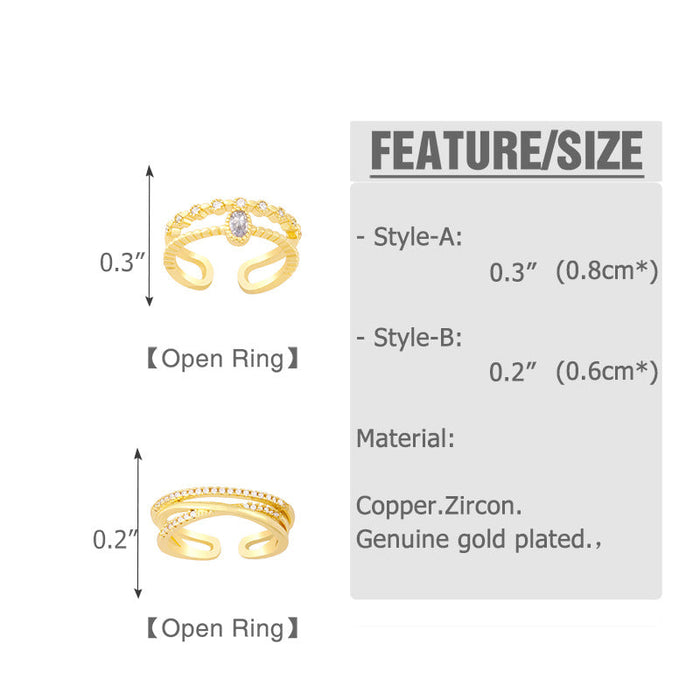 Wholesale cross-plated copper double-layer rings JDC-RS-AS274 Rings JoyasDeChina Wholesale Jewelry JoyasDeChina Joyas De China
