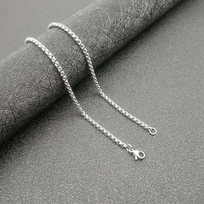 Wholesale Cross Stainless Steel Necklaces JDC-NE-FY013 Necklaces 福友 silver 3mm x 61cm chain Wholesale Jewelry JoyasDeChina Joyas De China