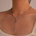 Wholesale crystal butterfly zircon double letter D Necklace JDC-NE-D017 necklaces 晴雯 Wholesale Jewelry JoyasDeChina Joyas De China