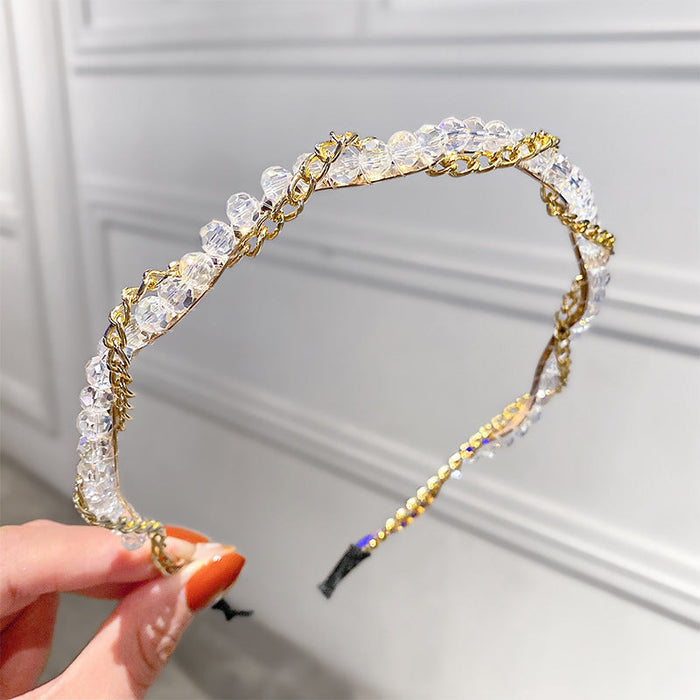 Wholesale crystal chain hair hoop JDC-HD-GSHX032 Headband JoyasDeChina 3# White Rhinestone Wholesale Jewelry JoyasDeChina Joyas De China