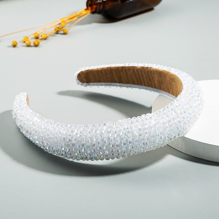 Wholesale crystal fabric sponge headband JDC-HD-YiS004 Headband 镱森 white Wholesale Jewelry JoyasDeChina Joyas De China