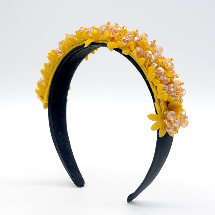 Wholesale crystal flannel headband JDC-HD-Yul084 Headband 雨灵 yellow Wholesale Jewelry JoyasDeChina Joyas De China