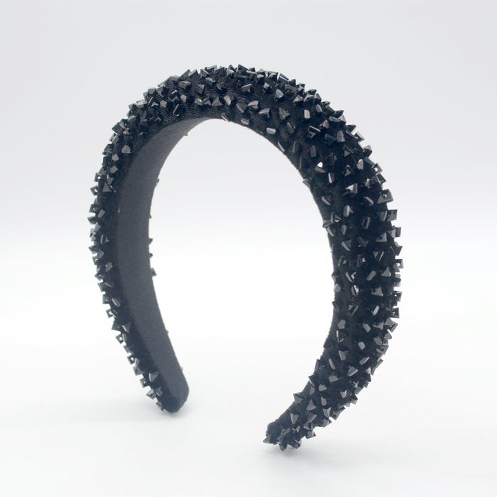 Wholesale crystal flannel sponge headband JDC-HD-Yul088 Headband 雨灵 black Wholesale Jewelry JoyasDeChina Joyas De China
