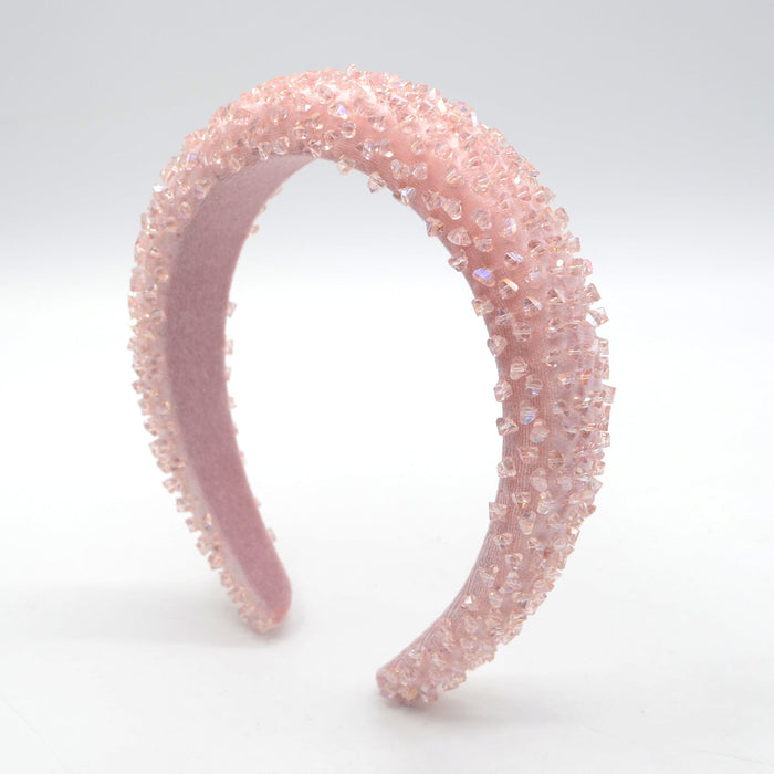 Wholesale crystal flannel sponge headband JDC-HD-Yul088 Headband 雨灵 pink Wholesale Jewelry JoyasDeChina Joyas De China