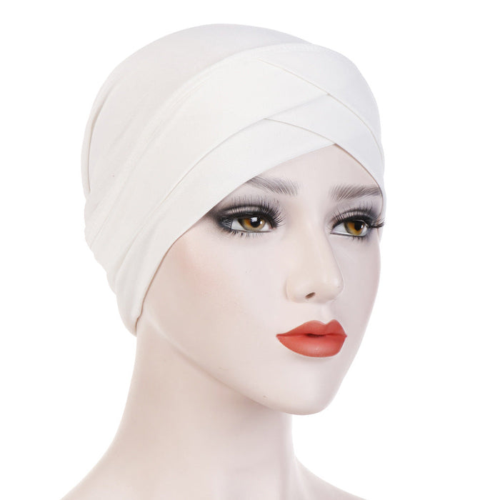 Wholesale crystal linen turban hat JDC-FH-QD012 Fashionhat 群德 white Wholesale Jewelry JoyasDeChina Joyas De China
