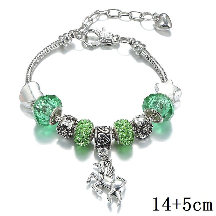 Wholesale crystal metal soft pottery diy beaded children's bracelet JDC-BT-WeiY001 Bracelet 唯雅 green 14+5cm Wholesale Jewelry JoyasDeChina Joyas De China
