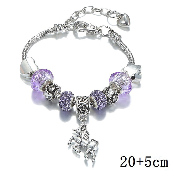 Wholesale crystal metal soft pottery diy beaded children's bracelet JDC-BT-WeiY001 Bracelet 唯雅 purple 20+5cm Wholesale Jewelry JoyasDeChina Joyas De China