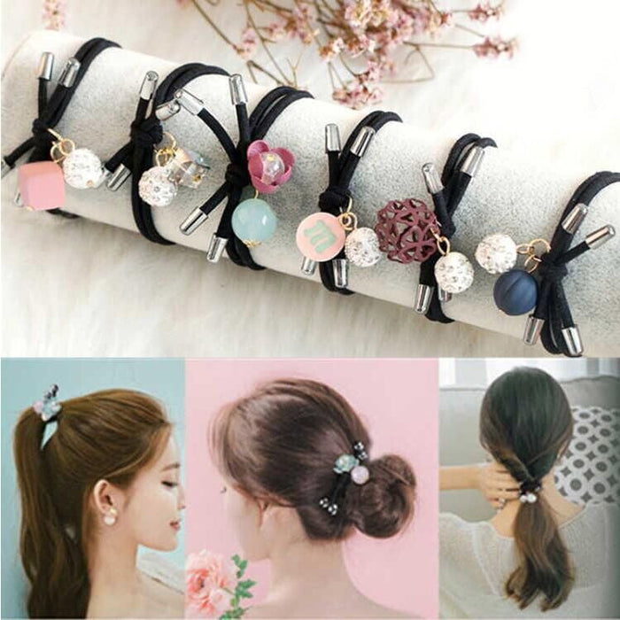 Wholesale Crystal Ocean Blue 6 piece hair ring JDC-HS-DR003 Hair Scrunchies 蒂锐 2 Wholesale Jewelry JoyasDeChina Joyas De China