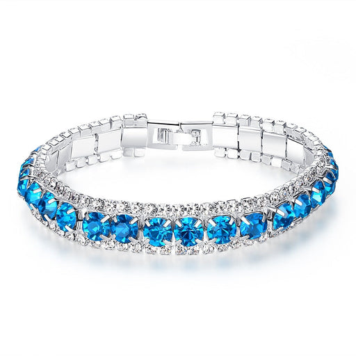 Wholesale Crystal Plating Alloy Bracelet JDC-BT-MiMeng024 Bracelet 米萌 blue Wholesale Jewelry JoyasDeChina Joyas De China