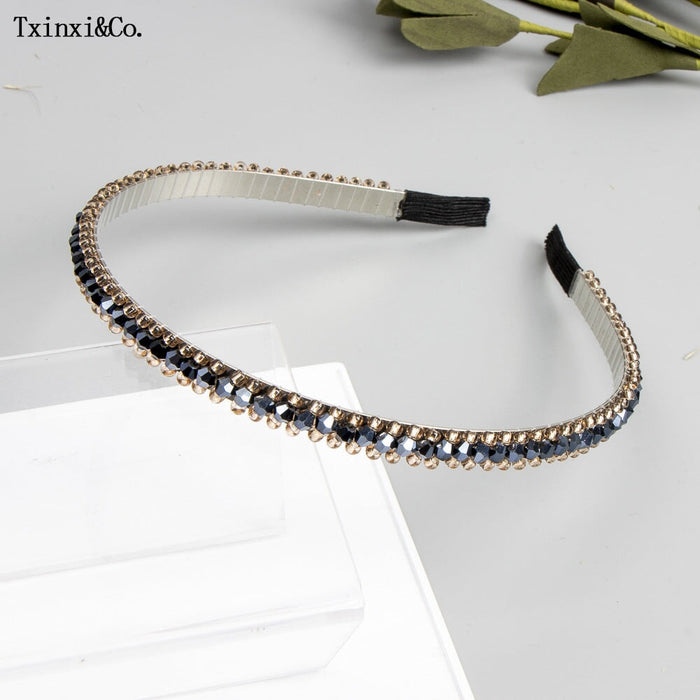 Wholesale Crystal Rhinestone Bridal Hair Band JDC-HD-XinX001 Headband 心喜 1#1cm Wholesale Jewelry JoyasDeChina Joyas De China