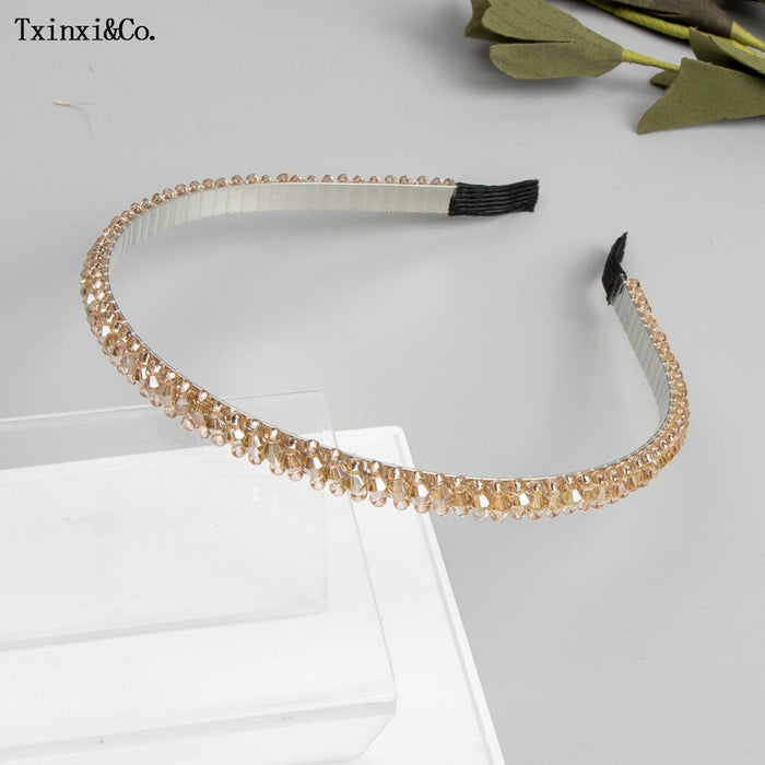 Wholesale Crystal Rhinestone Bridal Hair Band JDC-HD-XinX001 Headband 心喜 4#1cm Wholesale Jewelry JoyasDeChina Joyas De China