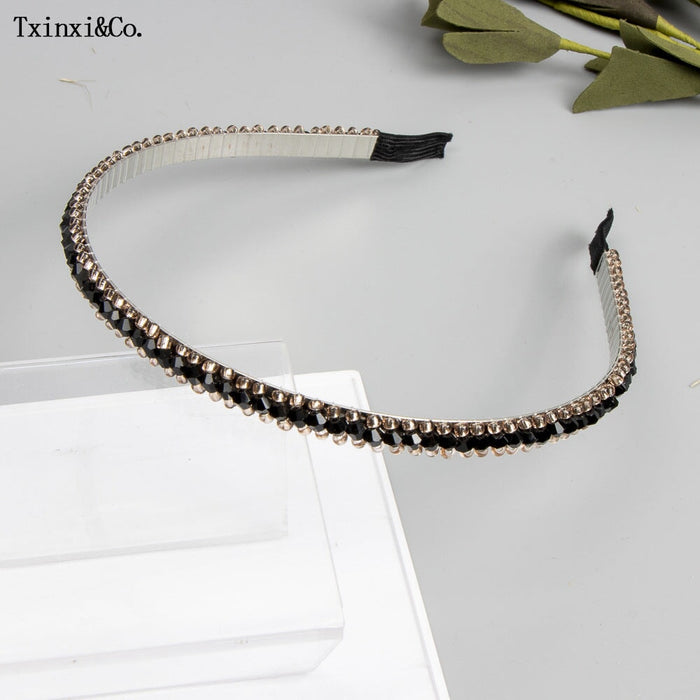 Wholesale Crystal Rhinestone Bridal Hair Band JDC-HD-XinX001 Headband 心喜 5#1cm Wholesale Jewelry JoyasDeChina Joyas De China