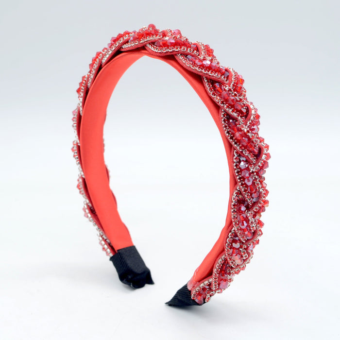 Wholesale crystal rhinestone flannel headband JDC-HD-Yul040 Headband 雨灵 red Wholesale Jewelry JoyasDeChina Joyas De China