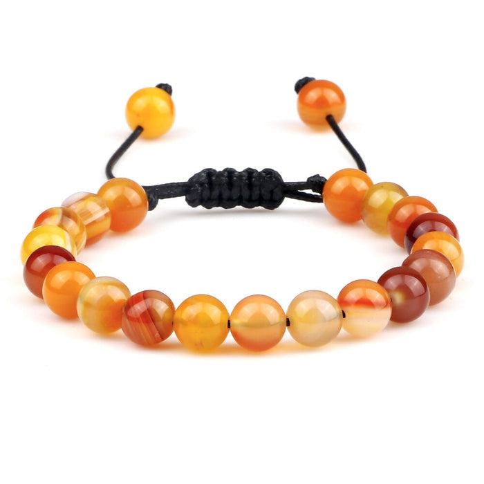 Wholesale Crystal Stripe 8mm Beaded Color Stone Bracelet JDC-BT-JiuJ023 Bracelet 九江 Wholesale Jewelry JoyasDeChina Joyas De China