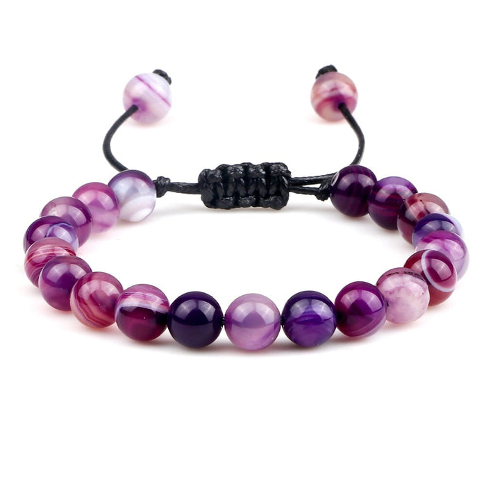Wholesale Crystal Stripe 8mm Beaded Color Stone Bracelet JDC-BT-JiuJ023 Bracelet 九江 Wholesale Jewelry JoyasDeChina Joyas De China
