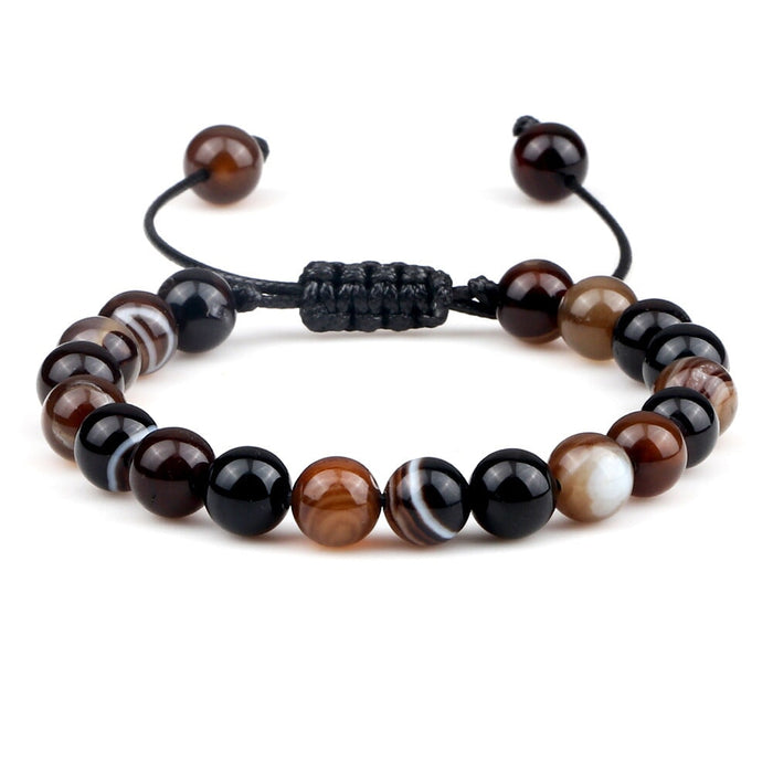Wholesale Crystal Stripe 8mm Beaded Color Stone Bracelet JDC-BT-JiuJ023 Bracelet 九江 Wholesale Jewelry JoyasDeChina Joyas De China