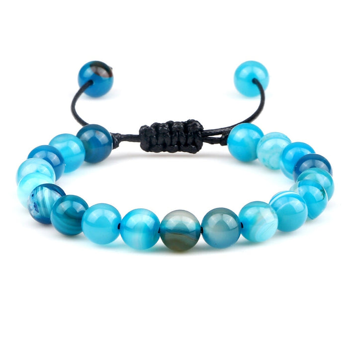Wholesale Crystal Stripe 8mm Beaded Color Stone Bracelet JDC-BT-JiuJ023 Bracelet 九江 blue Wholesale Jewelry JoyasDeChina Joyas De China