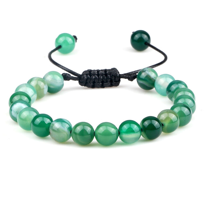 Wholesale Crystal Stripe 8mm Beaded Color Stone Bracelet JDC-BT-JiuJ023 Bracelet 九江 green Wholesale Jewelry JoyasDeChina Joyas De China