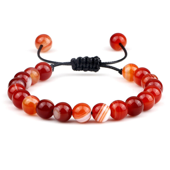 Wholesale Crystal Stripe 8mm Beaded Color Stone Bracelet JDC-BT-JiuJ023 Bracelet 九江 red Wholesale Jewelry JoyasDeChina Joyas De China