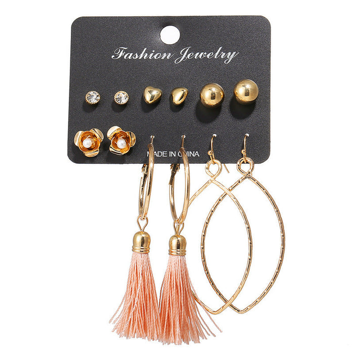 Wholesale crystal Tassel earrings JDC-ES-F617 Earrings 韩之尚 B09-03-10 alloy Wholesale Jewelry JoyasDeChina Joyas De China