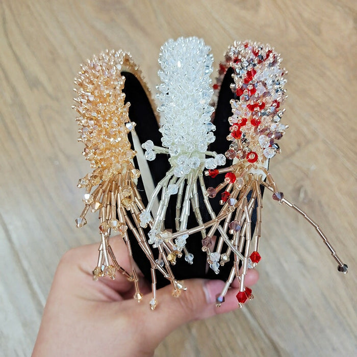 Wholesale crystal vintage beaded hair band JDC-HD-O393 Headband 潮炫 Wholesale Jewelry JoyasDeChina Joyas De China