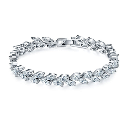 Wholesale crystal zircon wicker leaf rice grain bracelet MOQ≥2 JDC-BT-Kas005 Bracelet 卡诗 Wholesale Jewelry JoyasDeChina Joyas De China