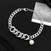 Wholesale Cuban Diamond Pearl Titanium Steel Couple Bracelet JDC-BT-JiuB004 Bracelet 玖柏 Wholesale Jewelry JoyasDeChina Joyas De China