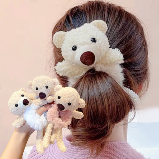 Wholesale cute bear hug Plush hair circle JDC-HS-i301 Hair Scrunchies JoyasDeChina Wholesale Jewelry JoyasDeChina Joyas De China