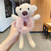 Wholesale cute bear hug Plush hair circle JDC-HS-i301 Hair Scrunchies JoyasDeChina 5 - Pink plush cub Wholesale Jewelry JoyasDeChina Joyas De China