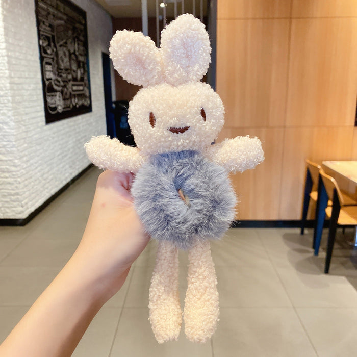 Wholesale cute bear hug Plush hair circle JDC-HS-i301 Hair Scrunchies JoyasDeChina 6# blue plush bear Wholesale Jewelry JoyasDeChina Joyas De China