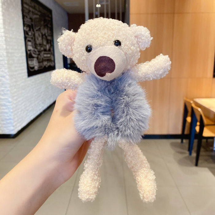 Wholesale cute bear hug Plush hair circle JDC-HS-i303 Hair Scrunchies JoyasDeChina 6# blue fluffy bear Wholesale Jewelry JoyasDeChina Joyas De China