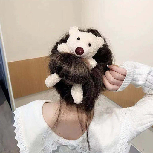 Wholesale cute bear hug Plush hair circle JDC-HS-i303 Hair Scrunchies JoyasDeChina Wholesale Jewelry JoyasDeChina Joyas De China