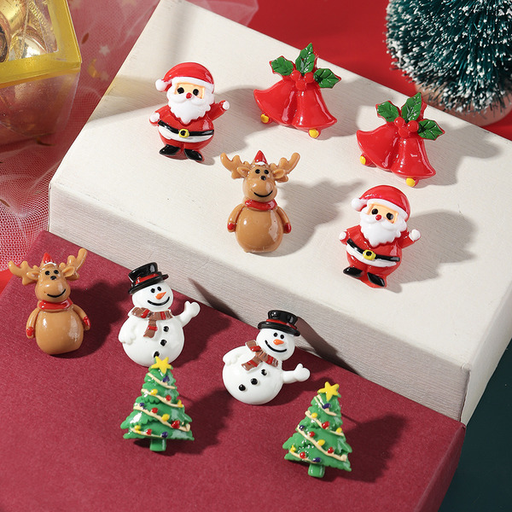 Wholesale cute cartoon resin Santa elk Christmas Tree Earrings JDC-RS-E270 Earrings JoyasDeChina Wholesale Jewelry JoyasDeChina Joyas De China