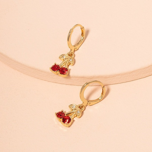 Wholesale cute cherry alloy earrings JDC-ES-AYN324 earrings JoyasDeChina Wholesale Jewelry JoyasDeChina Joyas De China