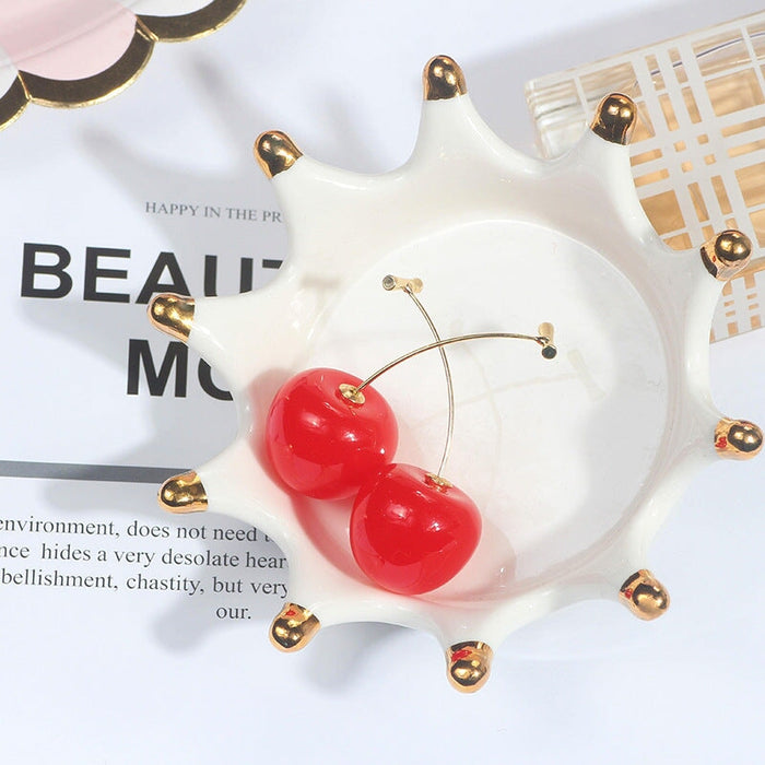 Wholesale Cute Cherry Metal Earrings JDC-ES-GSMDD016 Earrings 萌豆豆 E1321-2 S Wholesale Jewelry JoyasDeChina Joyas De China