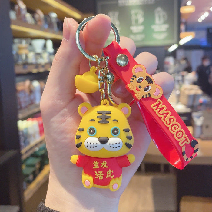 Wholesale Cute little tiger doll keychain PVC JDC-KC-JG073 Keychains 金葛 2 Bagged Wholesale Jewelry JoyasDeChina Joyas De China