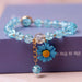 Wholesale cute pendant crystal beaded bracelet JDC-BT-GSYXH018 Bracelet JoyasDeChina Little daisy blue Wholesale Jewelry JoyasDeChina Joyas De China