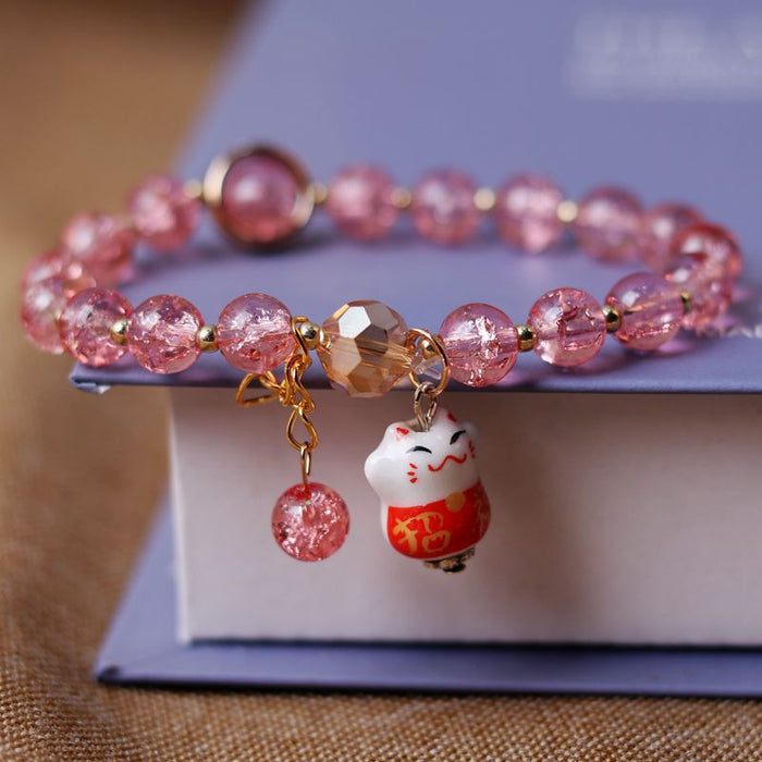 Wholesale cute pendant crystal beaded bracelet JDC-BT-GSYXH018 Bracelet JoyasDeChina Lucky Cat Wholesale Jewelry JoyasDeChina Joyas De China