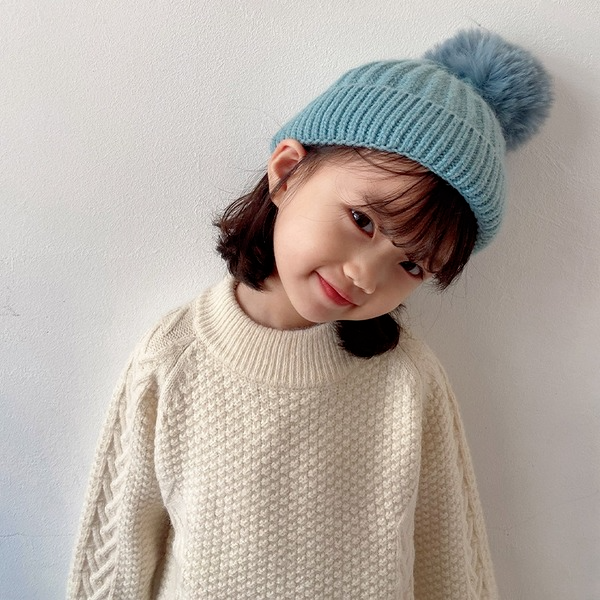 Wholesale cute pompom kids plush knitted hat JDC-FH-GSCM006 Fashionhat JoyasDeChina Wholesale Jewelry JoyasDeChina Joyas De China