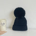 Wholesale cute pompom kids plush knitted hat JDC-FH-GSCM006 Fashionhat JoyasDeChina black Wholesale Jewelry JoyasDeChina Joyas De China