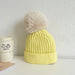 Wholesale cute pompom kids plush knitted hat JDC-FH-GSCM006 Fashionhat JoyasDeChina yellow Wholesale Jewelry JoyasDeChina Joyas De China