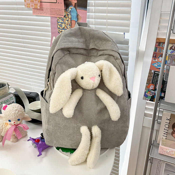 Wholesale cute rabbit corduroy Backpack Bags JDC-BP-HC001 Backpack Bags JoyasDeChina Grey without Pendant 19 inches Wholesale Jewelry JoyasDeChina Joyas De China